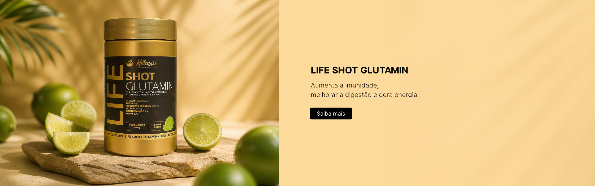 Life Shot Glutamina 450g