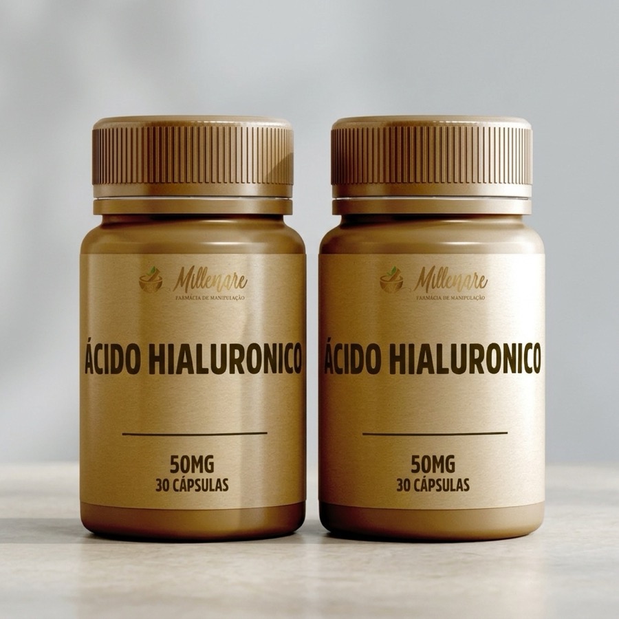Kit 2 frascos Ácido Hialurônico 50mg 30 Cápsulas